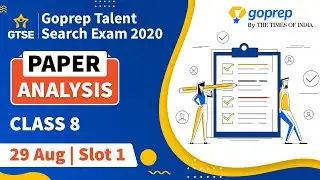 Goprep Talent Search Exam | Paper Analysis | 29th Aug (Slot 1) | GTSE 2020 | Goprep