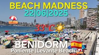 55 MINUTES WALK OF BENIDORM 🇪🇸 BEACHES ⛱️ PONIENTE TO LEVANTE BEACH -JUNE 2025 |4K-HDR  #beach #uk