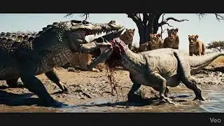 Dinosaur Attacked by Crocodile