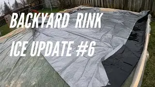 Backyard Rink Ice Update || Removing Protective Tarp After Warm Weather