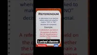 Referendum | meaning of referendum | Referendum kya hai