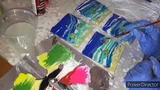 Coasters, holders, wooden tray art by Olga