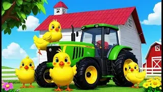 Three Chicks Ride the Farm Tractor | Fun and Cute Kids Nursery Rhyme Animation