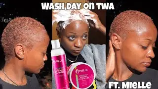 Wash Day on TWA ft. Mielle Organic Shampoo & Hydrating Conditioner | Short Natural Hair 