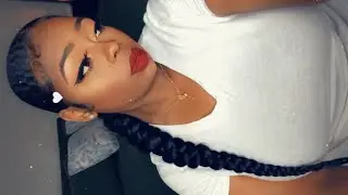 How To Sleek Braided Ponytail on Natural Hair | No Heat