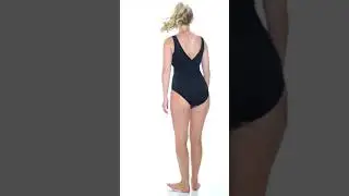 Dolfin Women's Aquashape Multi Stripe V-Neck Chlorine Resistant One Piece Swimsuit | SwimOutlet.com