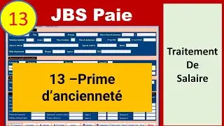 13  - Bulletin de Paie - Prime D'ancienneté