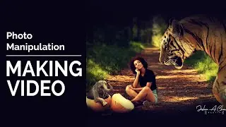 Big Tiger & Small Elephant Effect Photo Manipulation Photoshop