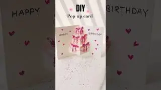 diy CUTE pop-up birthday card 🎀#diy#art#handmade#giftideas#birthdaygift#birthday#popupcard#shorts#yt