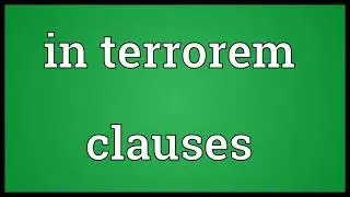In terrorem clauses Meaning