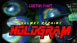 Repaint helm dengan Cat HOLOGRAM dari Samurai paint