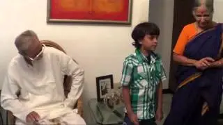 Mishal singing for Charu Hassan sir ,Vaishnava Janato.