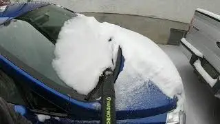 POV Using a Leaf Blower To Remove Snow