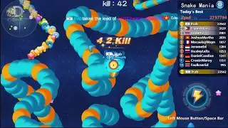 Snake Mania Gameplay - 49k Score - 103 kills
