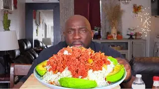 JAMAICAN CORNED BEEF WITH RICE| CLIFF TRIED TO DO THIS MUKBANG!!