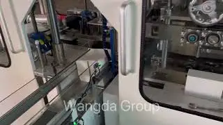 High capacity full automatic napkin paper serviette production line with automatic transfer unit. 