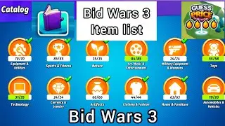 Bid Wars 3 Item price list - Guess the price bid wars