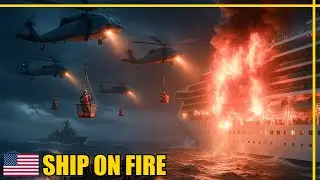 Cruise Ship Fire - 3,000 Passengers - Hurricane Zone - Navy Mass Evacuation Operation