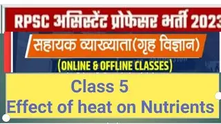 RPSC Assistant Professor Home Science Paper 1 Unit 1 Class 5