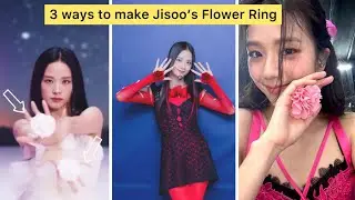 3 easy ways to make jisoo&rsquo;s flower ring 💍 at home / paper craft #shorts #youtubeshorts #jisoo #art