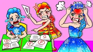 Paper Dolls Craft - Ice and  Fire Fighting Over -  Funny Dolls Story