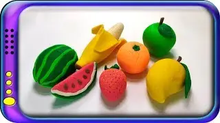 Play doh Fruits 🍓🍉🍏 | Learn Colors with clay modelling Toys | Easy DIY | massinha