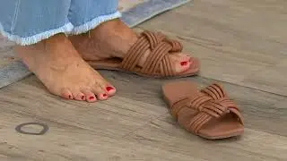 Matisse Leather Knotted Slide Sandals - Samson on QVC