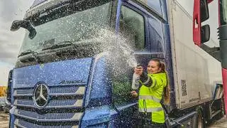 Day in the life of a Lady Trucker: Dirt, Stink & Frost ❄️ Sunday Cleaning 🧹No talking Vlog