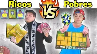 RICOS VS POBRES DISPUTANDO FIGURINHAS DO BRASIL NO DESAFIO DA EMBAIXADINHA #23 ÁLBUM DA COPA!