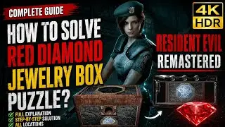 RESIDENT EVIL 1 REMASTERED PC HOW TO SOLVE RED DIAMONDJEWELRY BOX PUZZLE? | GUIDE (4K 60FPS)