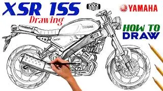 Yamaha XSR 155 Drawing // How to Draw Motorcycle 