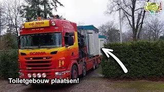 Toiletgebouw plaatsen bij het camperpark!