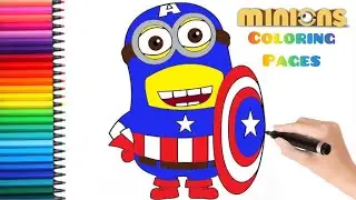 Coloring Minion Captain America Coloring Pages | Universe of Minions