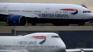 2 British Airways planes you'll never see fly again. BA 747 G-CIVX and 777-200 G-ZZZB.