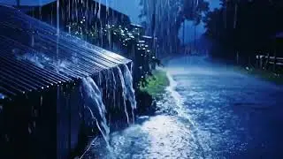 Midnight Rural ASMR: Relentless Heavy Rain Falling Over Quiet Fields and Sleeping Homes 91