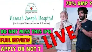 LIVE: Hannah Joseph Hospital SME IPO Subscription 🔥 Apply or Avoid? | IPO Review By Sunny