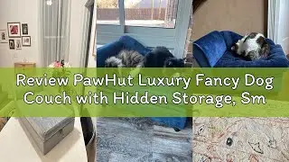 Review PawHut Luxury Fancy Dog Couch with Hidden Storage, Small Dog Sofa Bed with 2