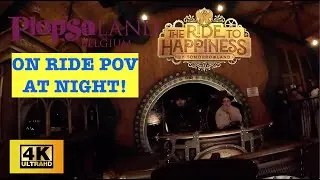 The Ride to Happiness Night Ride Front Train ON RIDE POV 4K - Plopsaland Belgium