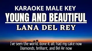 LANA DEL REY - Young And Beautiful (Karaoke Male Key Nada Pria +6)