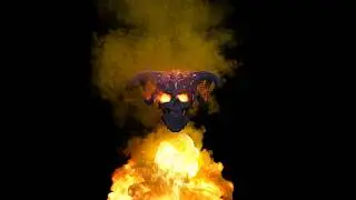 Burning Skull Fire Background &ndash; Halloween Inferno with Crackling Flames 4K UHD Loop