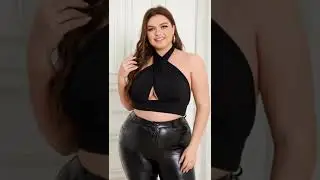 Plus Size Black Halter Backless Hollow Sleeveless Tank#peoplesfashion #usafashion