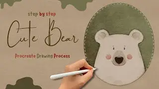 How to Draw this Cute Bear in Procreate | Digital for Beginners | iPad Step by Step Drawing Process