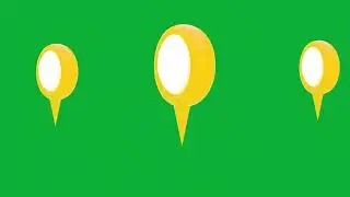 Yellow Map Pin Icons Animation on Green Screen | 4K | FREE TO USE