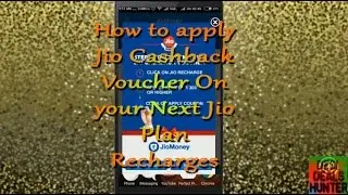 How to  Use(Redeem) Jio Cashback Recharge Voucher of 50 Rs on Jio Money App