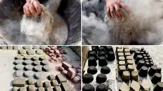 ASMR|| charcoal ashes water crumbing #asmrcommunity #satisfying #sandcement