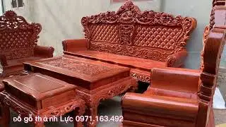 Bộ b&agrave;n ghế ho&agrave;ng gia Louis Ch&acirc;n 14 V&aacute;ch Đục Quả Tr&aacute;m Ho&agrave;n Thiện Kỹ