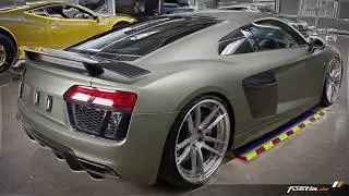 fostla.de - Unfassbar schnell! - Audi R8 V10 PLUS mit Sound und Sand-Matt Vollfolierung