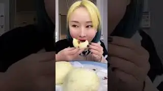 Matcha steamed buns, rolled cake asmr Trung Quốc ăn bánh bao trà xanh, bánh ruốc hành