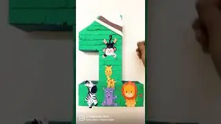 Jungle Theme 3D Number for Birthday Party Decoration
