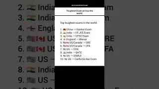 TOUGHEST EXAMS AROUND THE WORLD😱MOST DIFFICULT EXAMS IN THE WORLD🔥TOP 10 TOUGH EXAMS IN THE WORLD